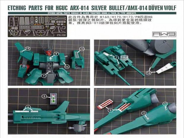 Madworks S11 HGUC ARX Silver Bullet or AMX-14 Doven Wolf Set