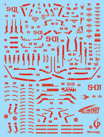 Delpi-Decal  RG Sazabi Red Holo