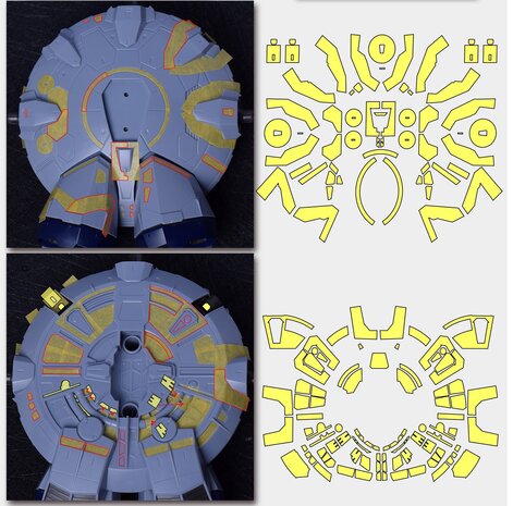 Cantonese-C Precut Tape for Bandai MG Providence Shell