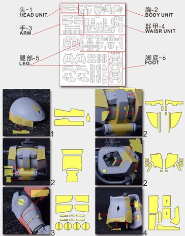 Cantonese-C Precut Tape for AnchoreT-YJL MG Zaku II