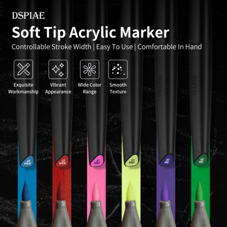 DSPIAE MK Acrylic Soft Tip Markers
