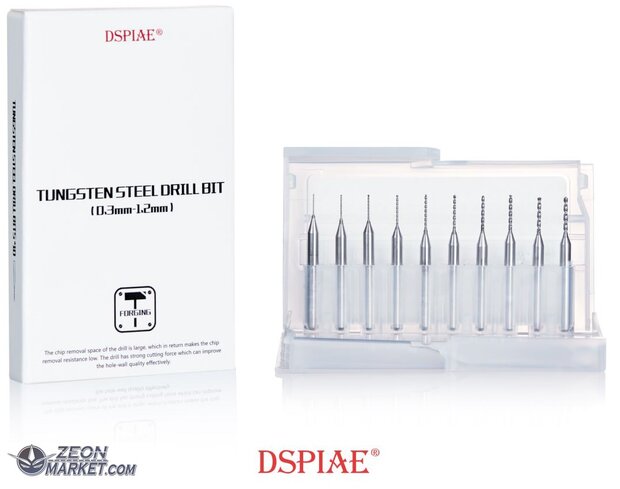 DSPIAE 0.3mm to 1.2mm Tungsten Steel Drill Bits DB-03