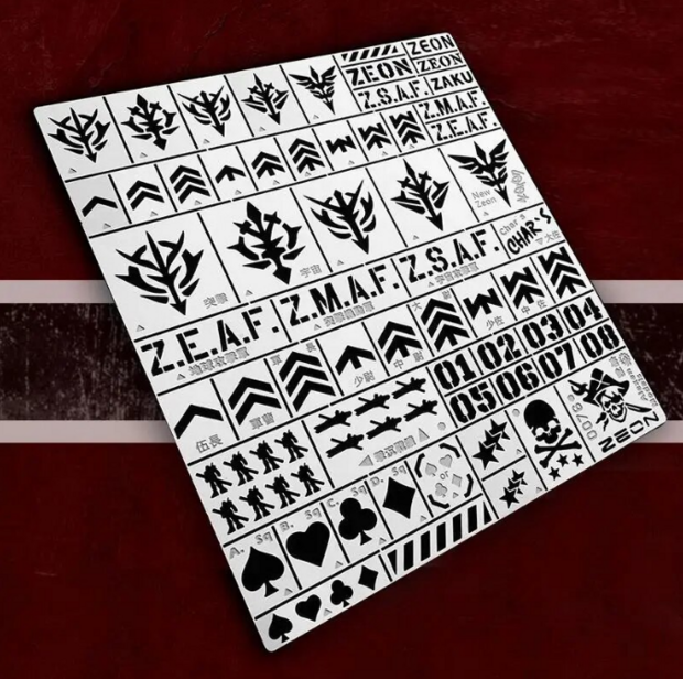 Alexen Model FG-AJ0076 Zeon Airbrush Stencil