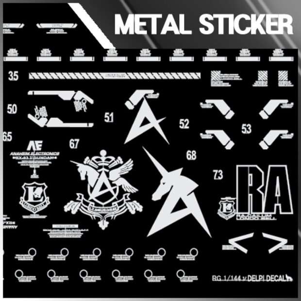 Delpi-Decal RG RX-93 Nu Stickers Metal Silver