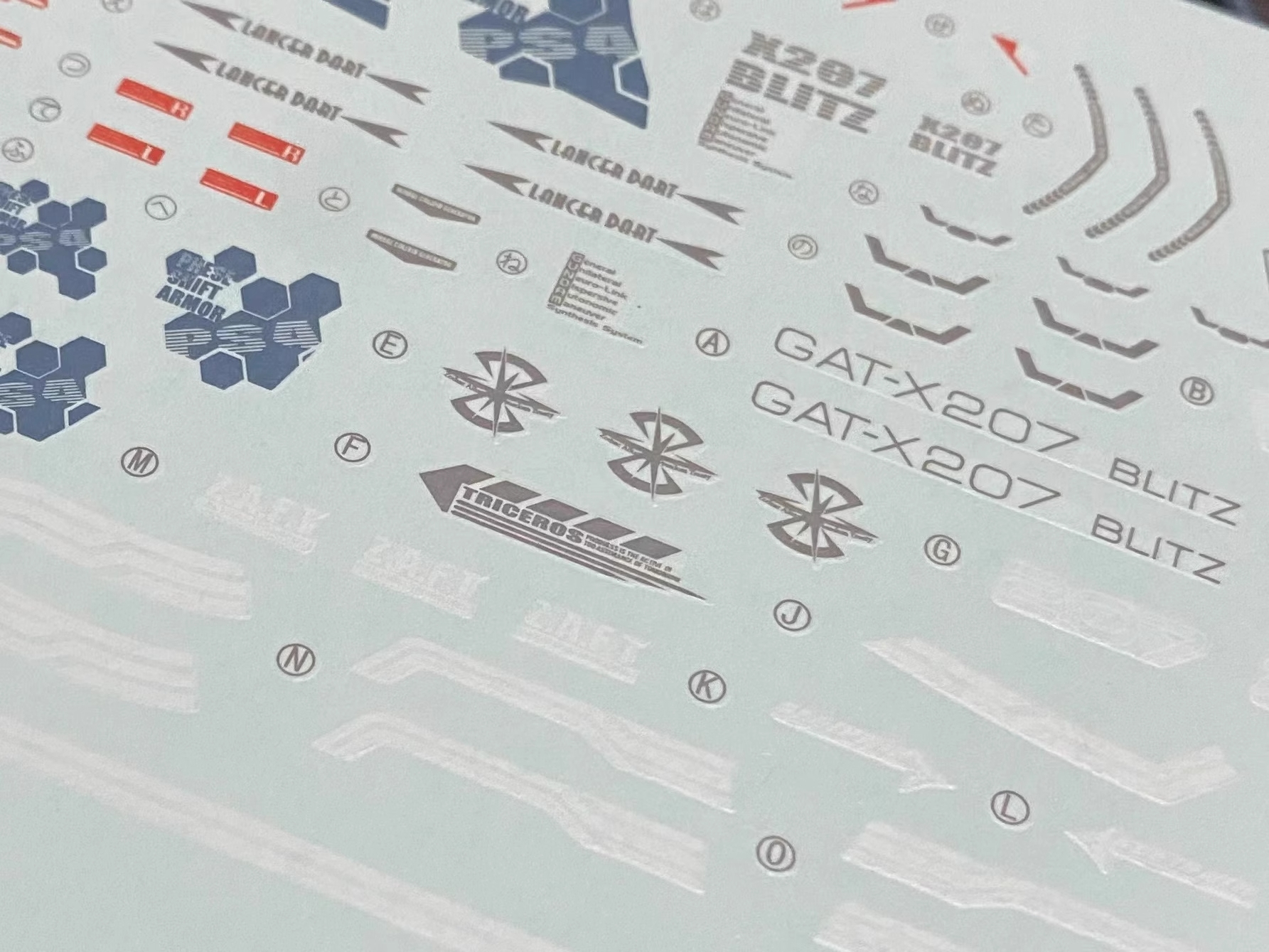 Flaming-Snow MG-89 Blitz Gundam Fluorescent Water Slide Decal